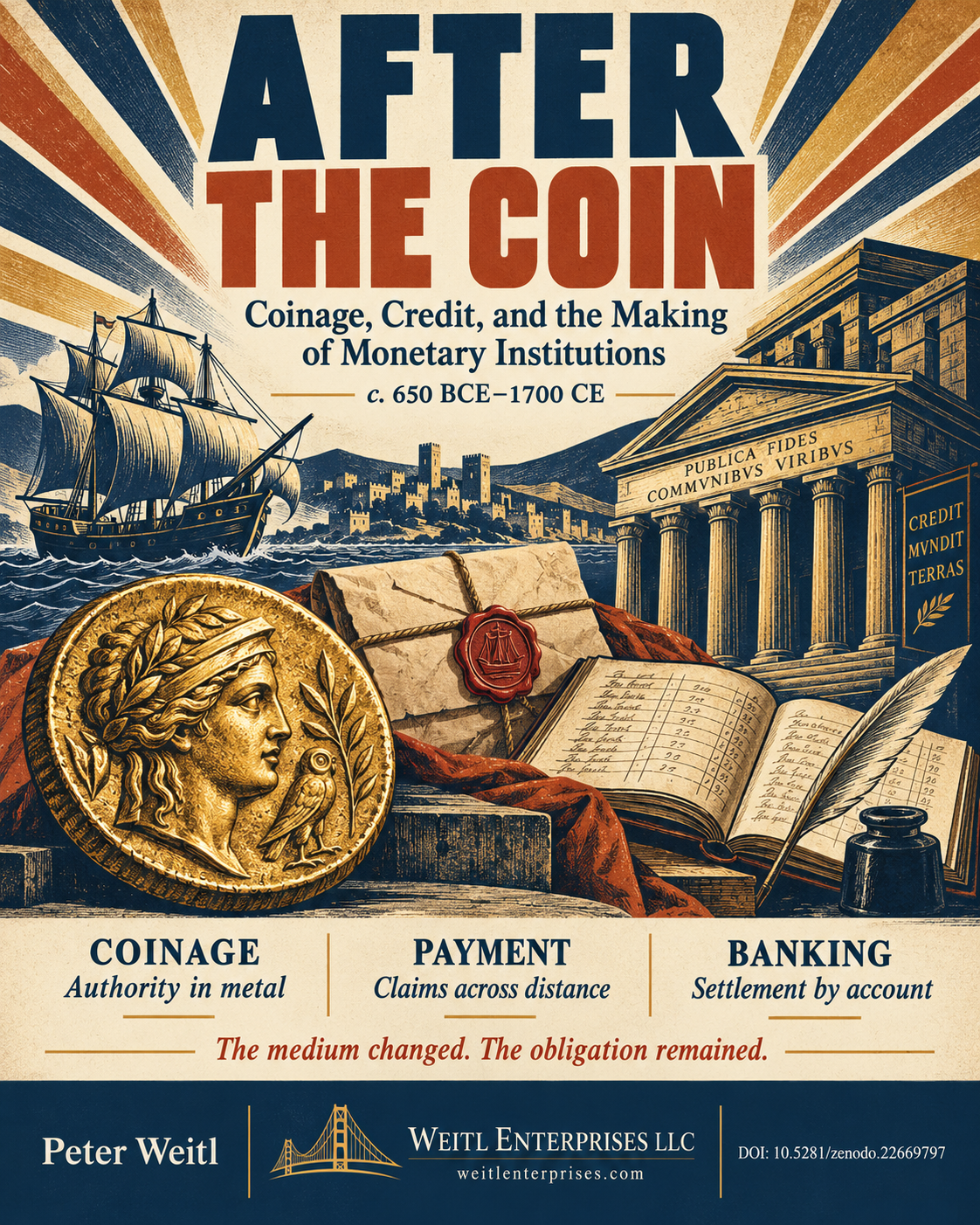 After the Coin DOI infographic showing coinage, merchant correspondence, a ledger, and public banking.